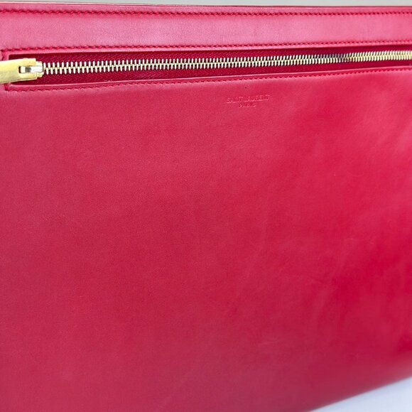 Saint Laurent Red Leather Large Clurch - Picture 6 of 8